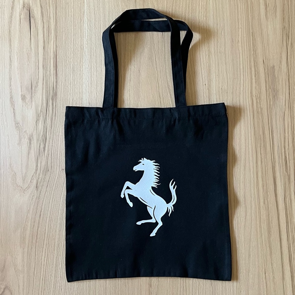 Minimalist Black Ferrari Tote Bag